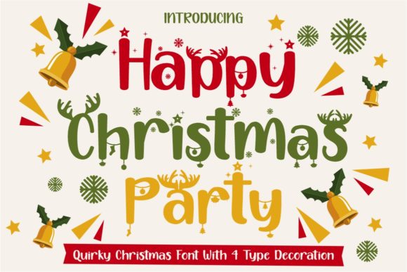 Happy Christmas Party Font for Festive and Romantic Branding